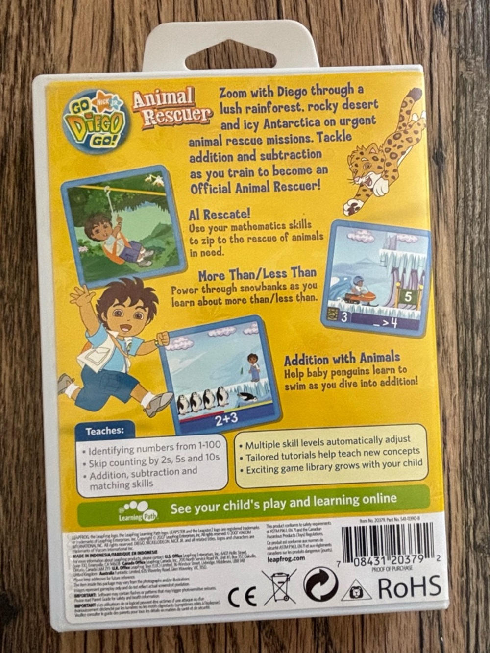 LeapFrog Leapster (1 & 2)  Game: Go Diego Go! Animal‎ Rescuer (ages 4 - 7) - Picture 2 of 3